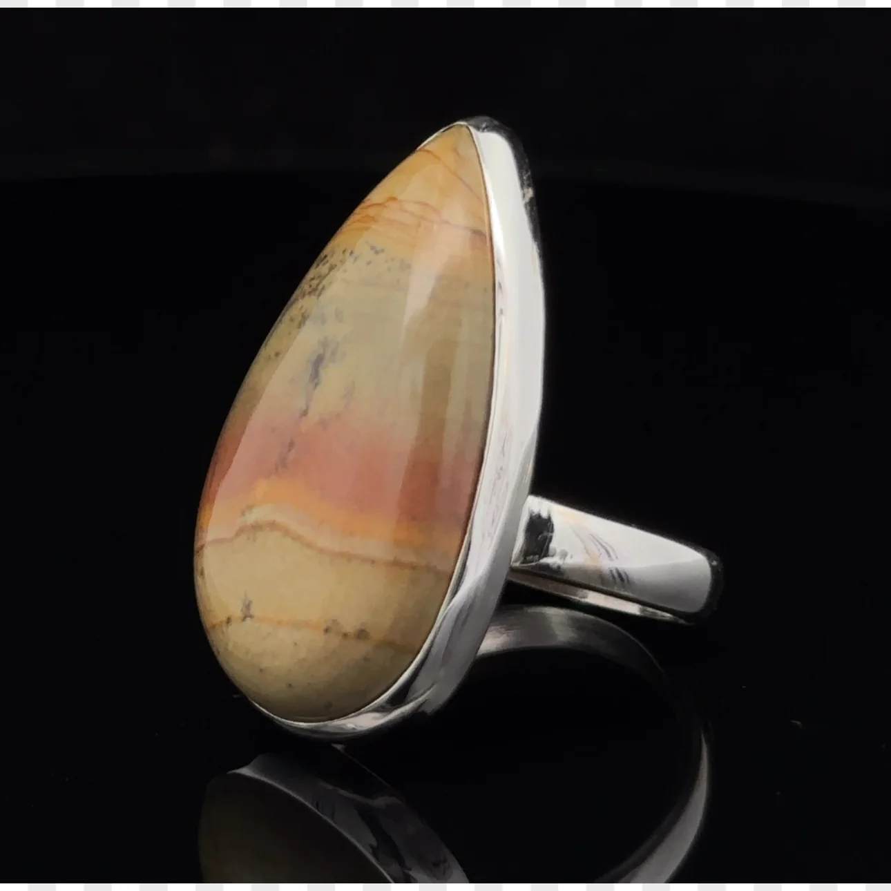 Sterling Silver Wildhorse Picture Jasper Ring Size 8 - Image 3