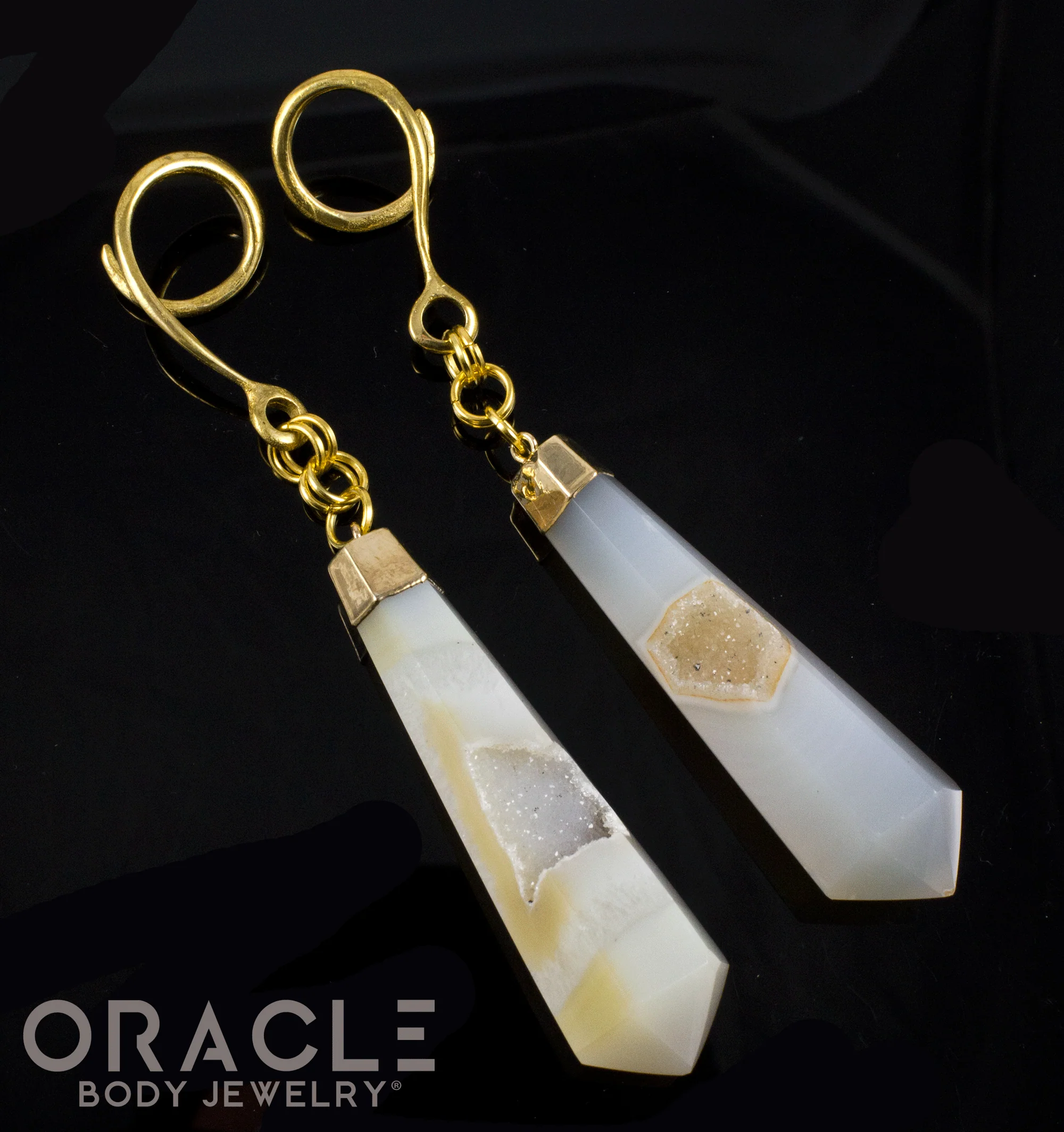 Crossover With Gold Capped Gray Geode Agates - Image 2
