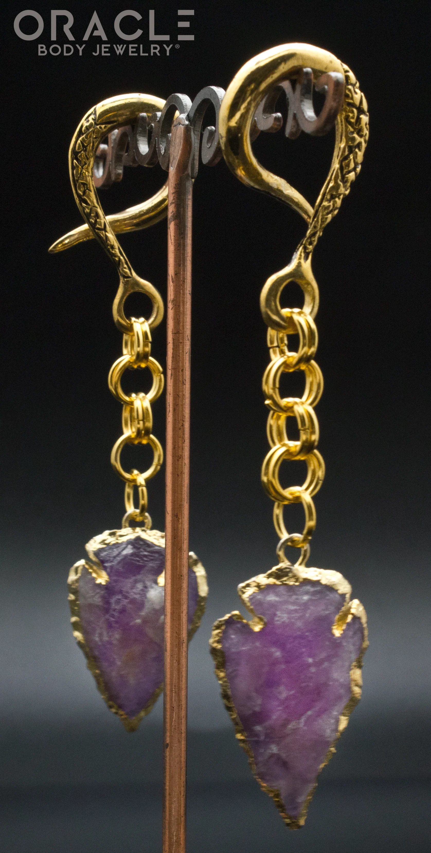 Crossover With Gold Plated Amethyst Arrowheads - Image 2