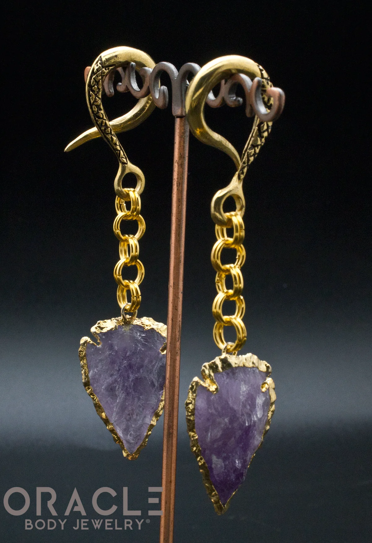 Crossover With Gold Plated Amethyst Arrowheads - Image 2