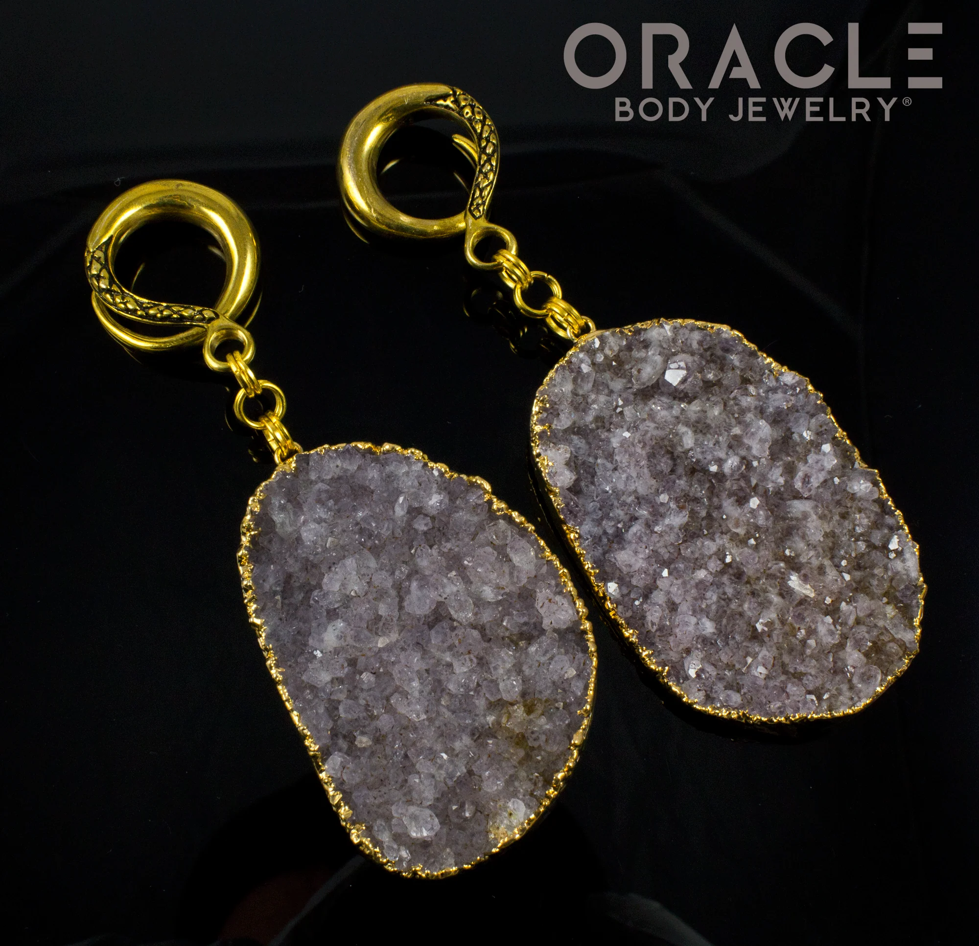 Crossover With Gold Plated Druzy Amethyst - Image 2