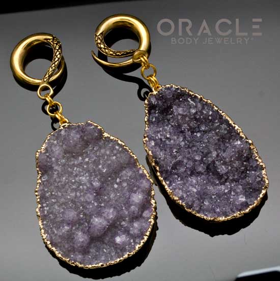 Crossover With Gold Plated Druzy Rough Amethyst - Image 2