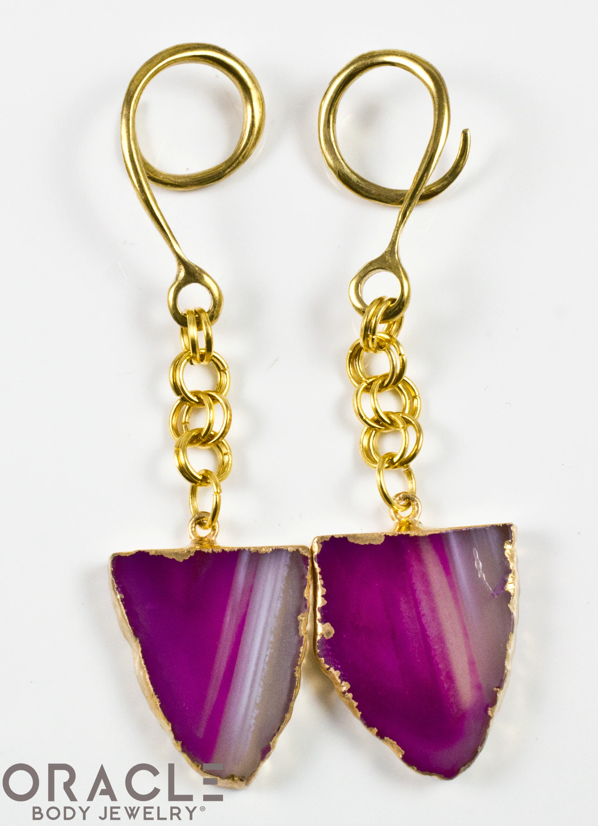 Crossover With Gold Plated Pink Agate Slices - Image 2