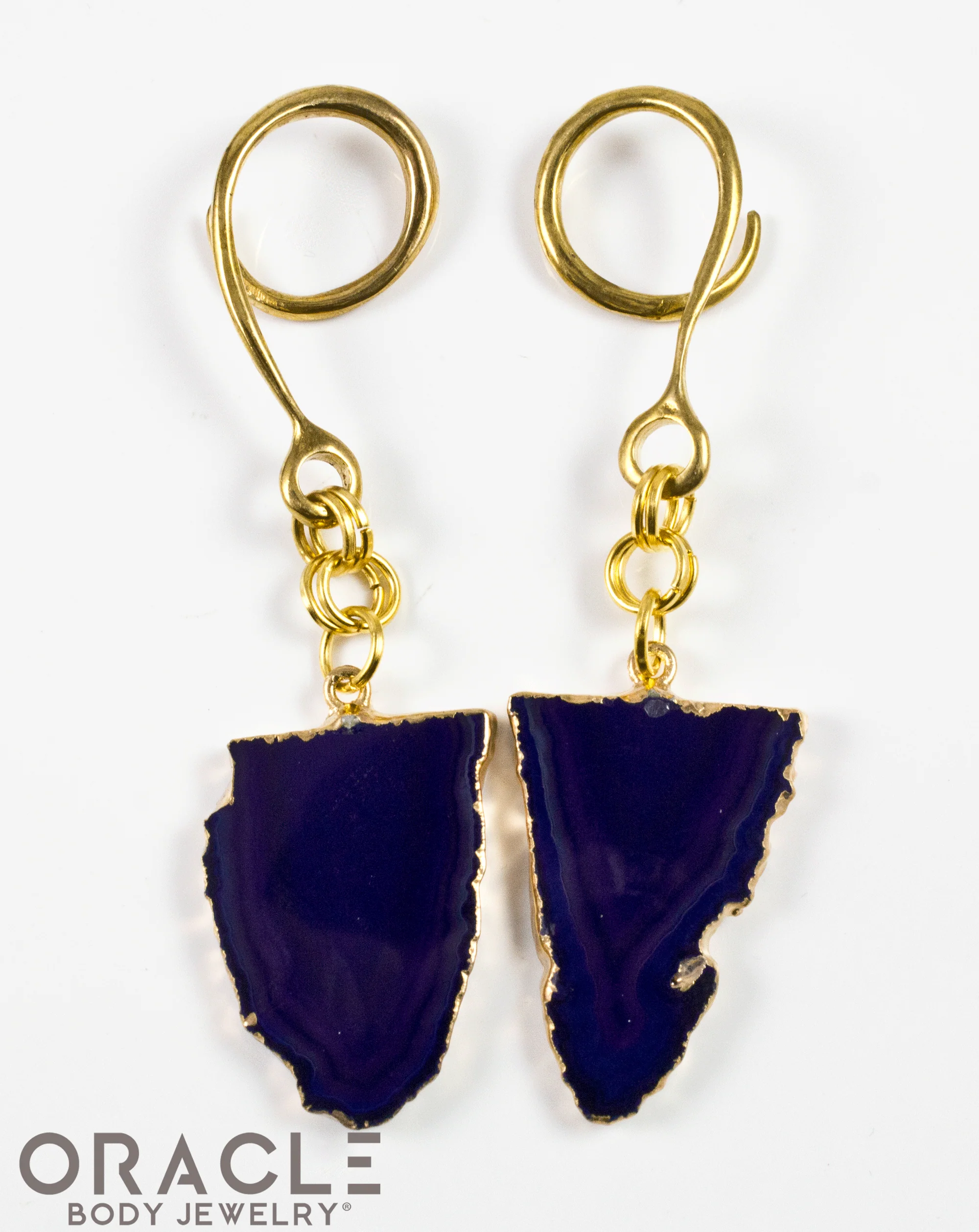 Crossover With Gold Plated Purple Agate Slices - Image 2