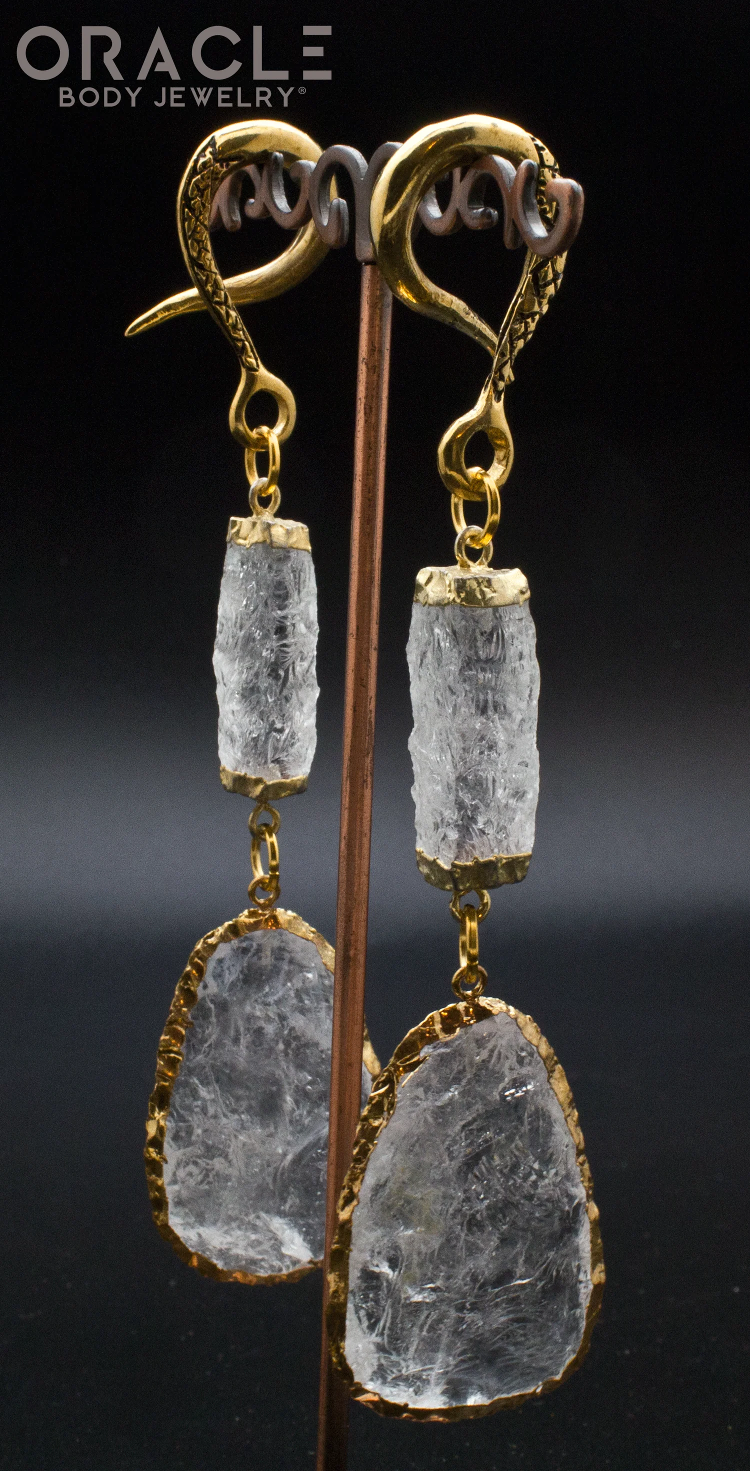 Crossover With Gold Plated Raw Clear Quartz - Image 2
