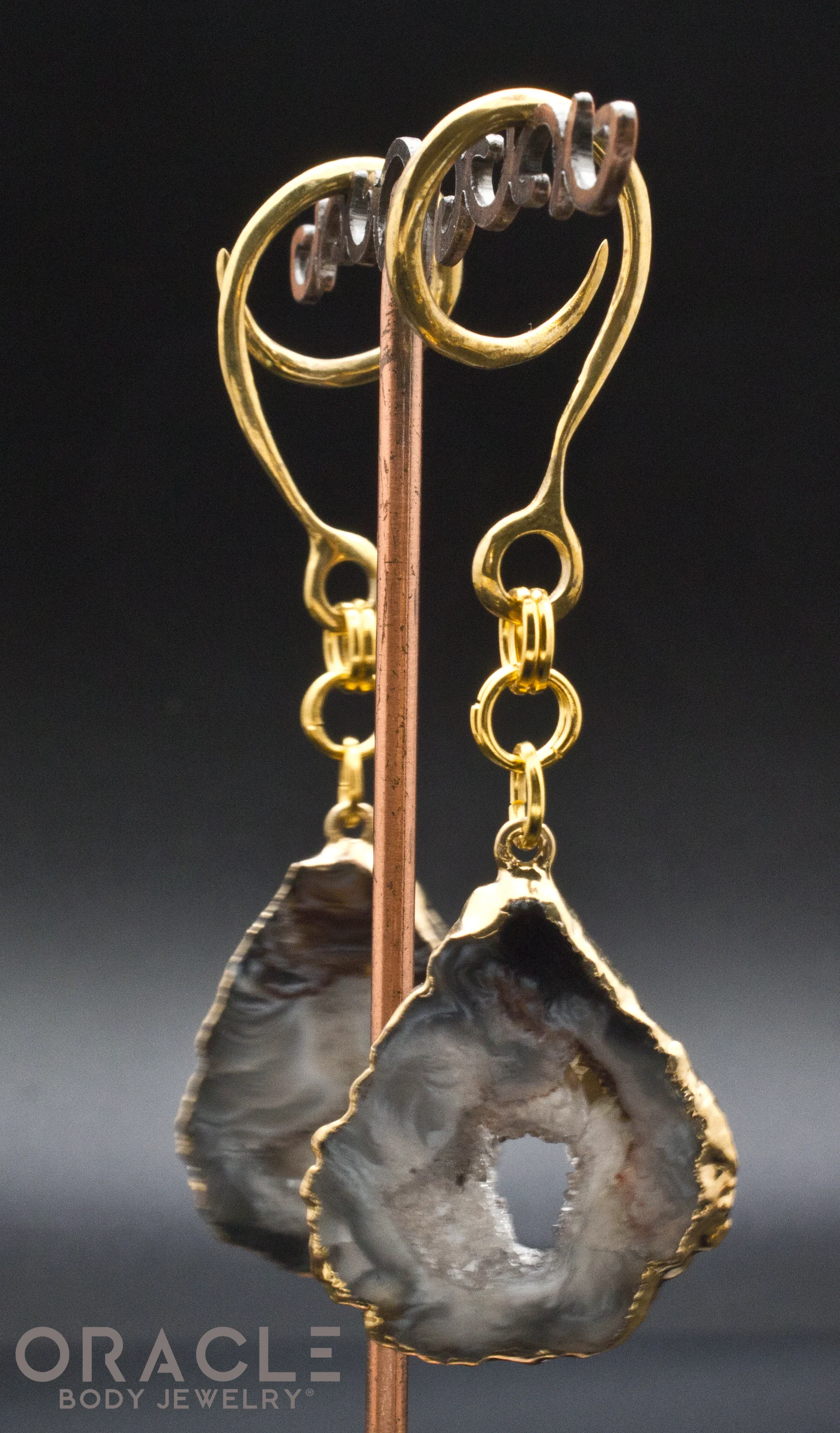 Crossover With Gold Plated Sliced Druzy Agate - Image 2