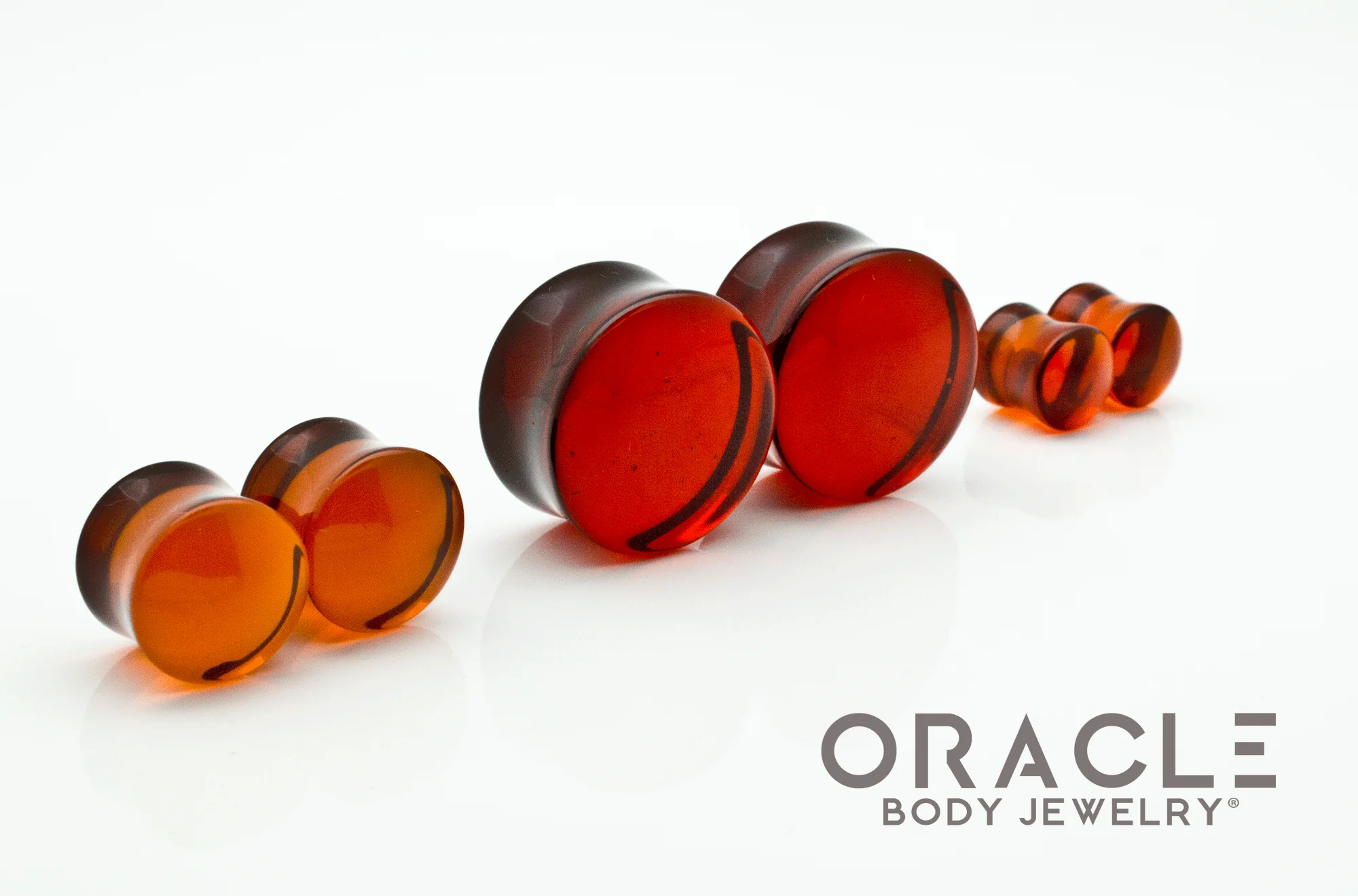 Dark Amber Quartz Double Flare Plugs - Image 2