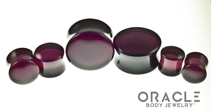 Dark Purple Quartz Double Flare Plugs - Image 4