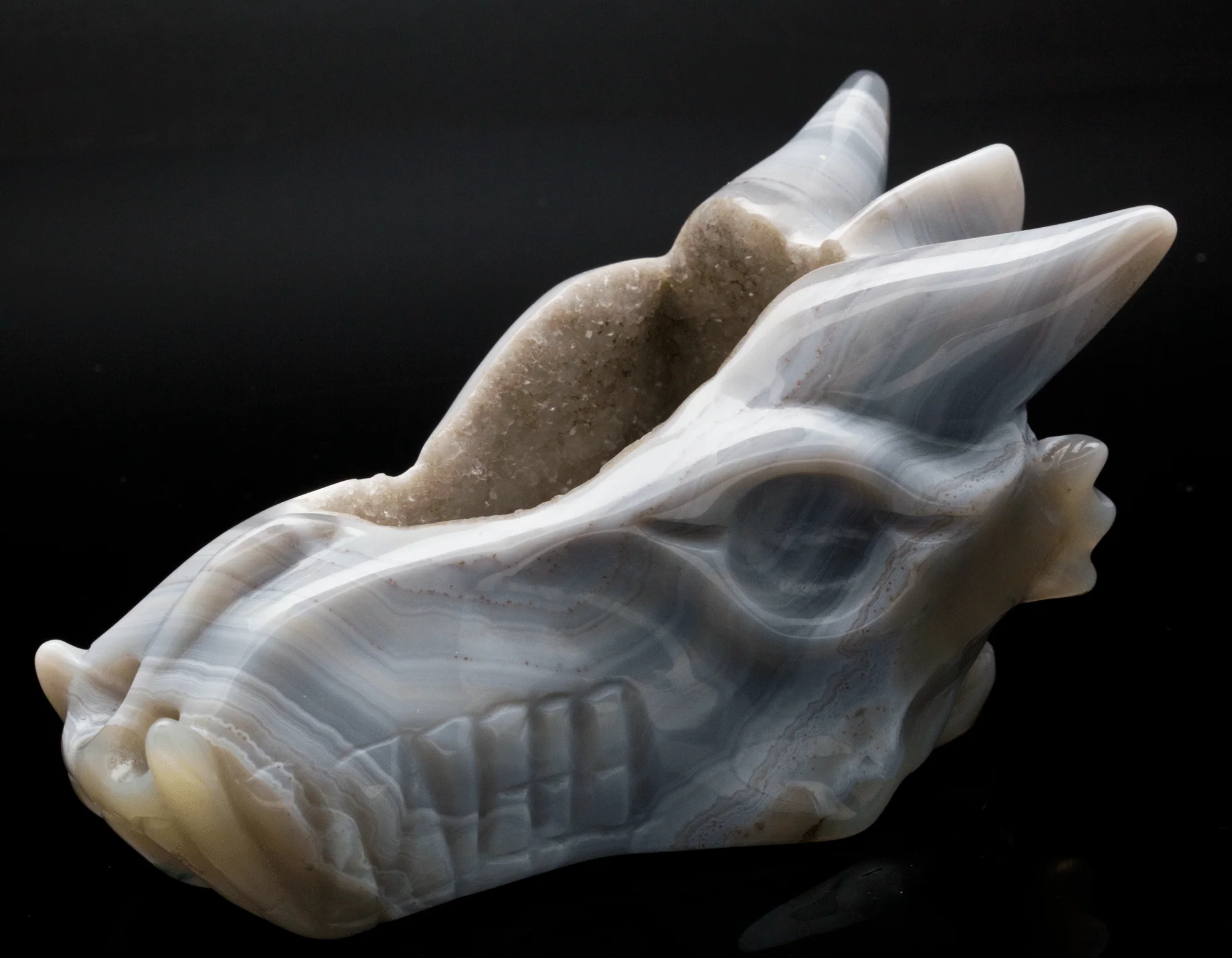 Druzy Agate Carved Dragon - Image 3