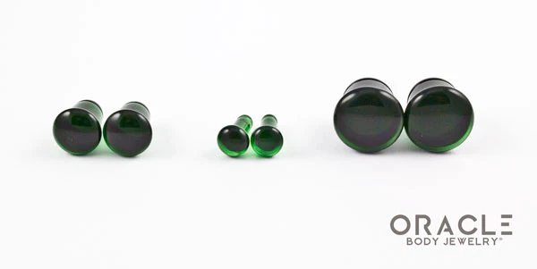 Emerald Dark Green Quartz Single Flare Plugs - Image 2