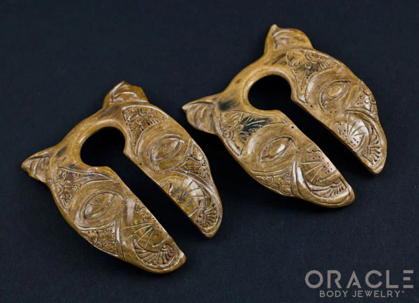 7/8" (22mm) Fossilized Mammoth Ivory Split Sphynx Weights - Image 2