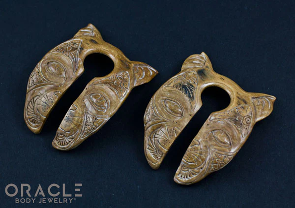7/8" (22mm) Fossilized Mammoth Ivory Split Sphynx Weights - Image 3