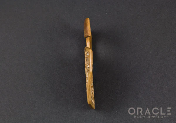 1/2" (12.5mm) Fossilized Mammoth Ivory Ornate Shields - Image 4