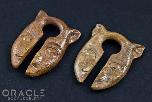 1/2" (12.5mm) Fossilized Mammoth Ivory Split Cat - Image 3