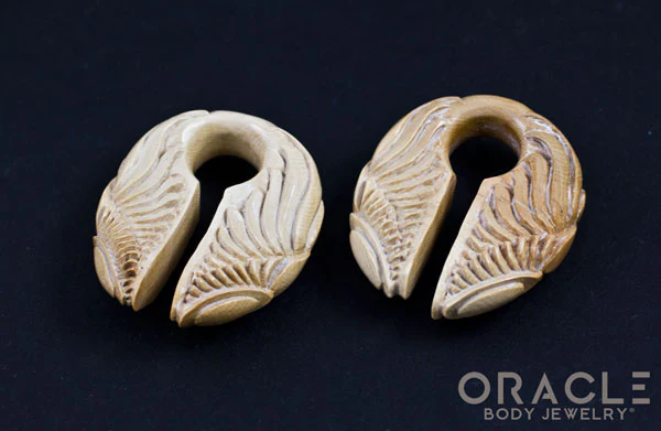 5/8" (16mm) Fossilized Mammoth Ivory Sun/Wing Weights - Image 3