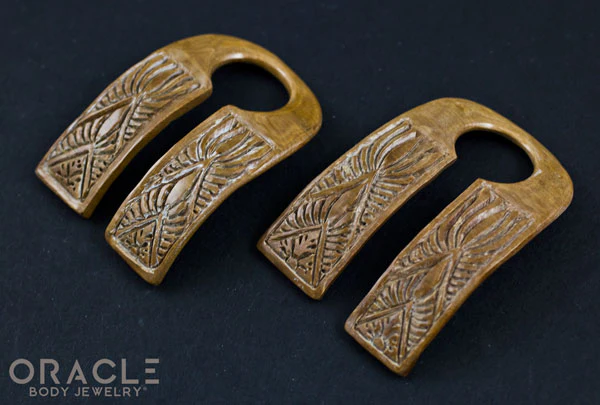5/8" (16mm) Fossilized Mammoth Ivory Wing Split Weights - Image 3