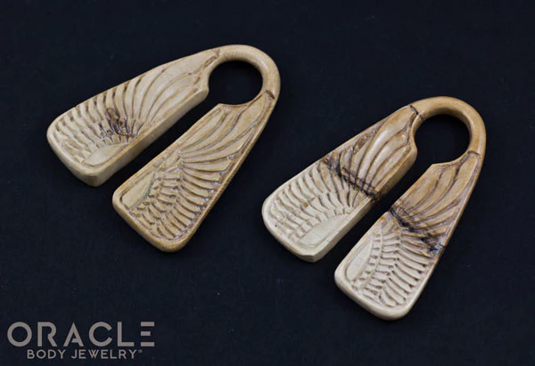 5/8" (16mm) Fossilized Mammoth Ivory Wing Triangle Split Weights - Image 3