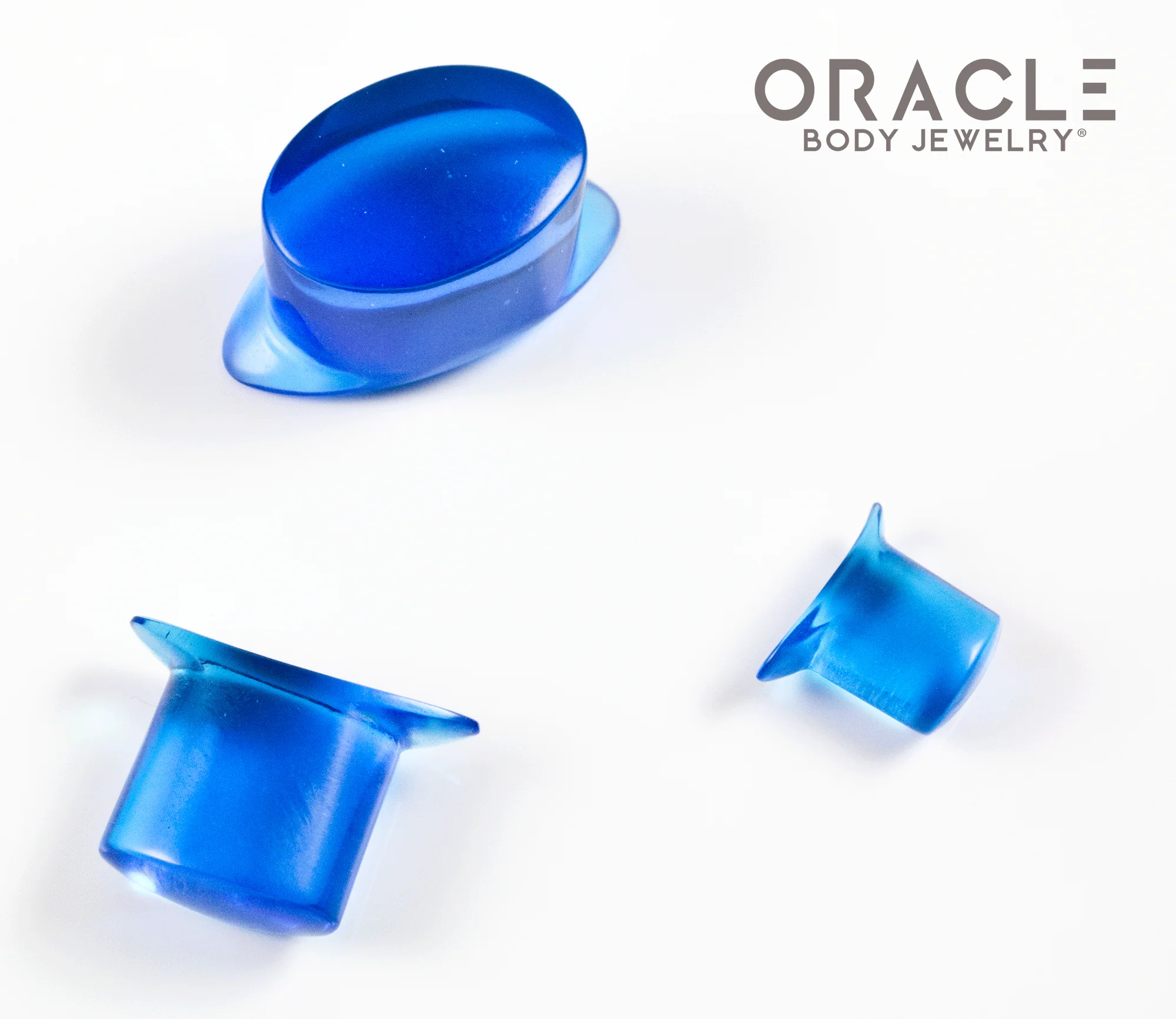 Sapphire Blue Quartz Oval Labrets 2g Through 3/4" - Image 3