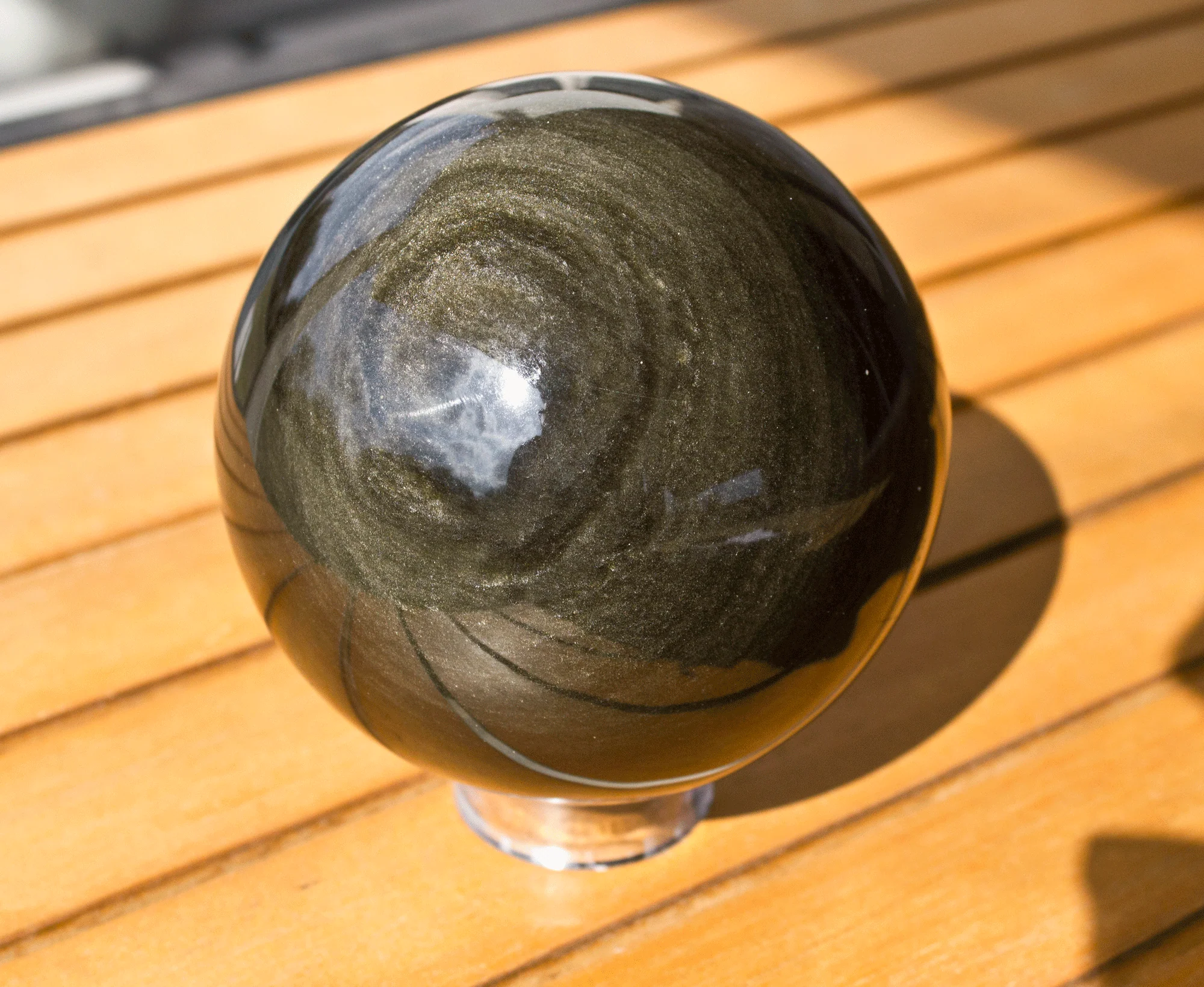 Gold Obsidian Sphere 95mm - Image 2