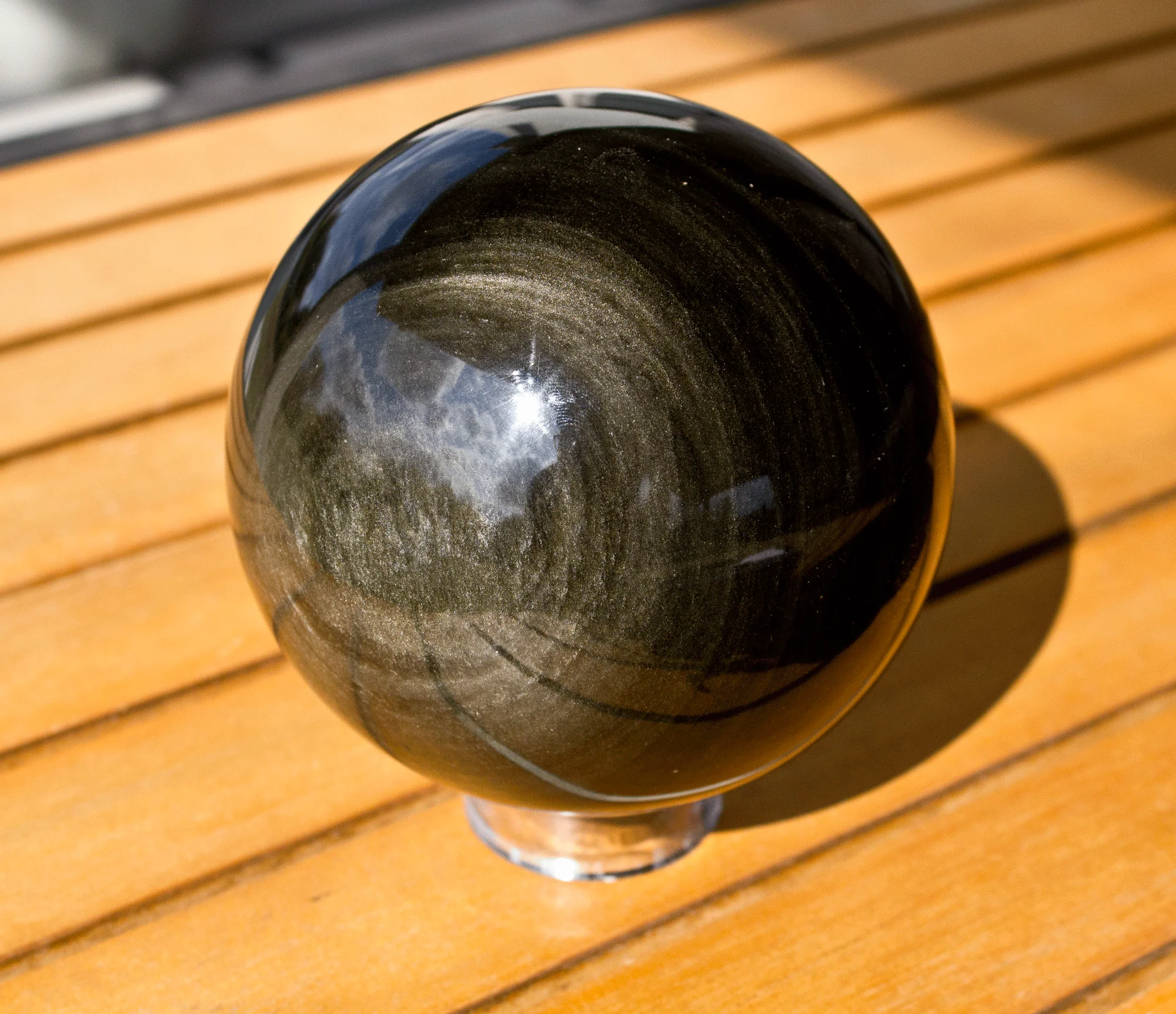 Gold Obsidian Sphere 95mm - Image 3