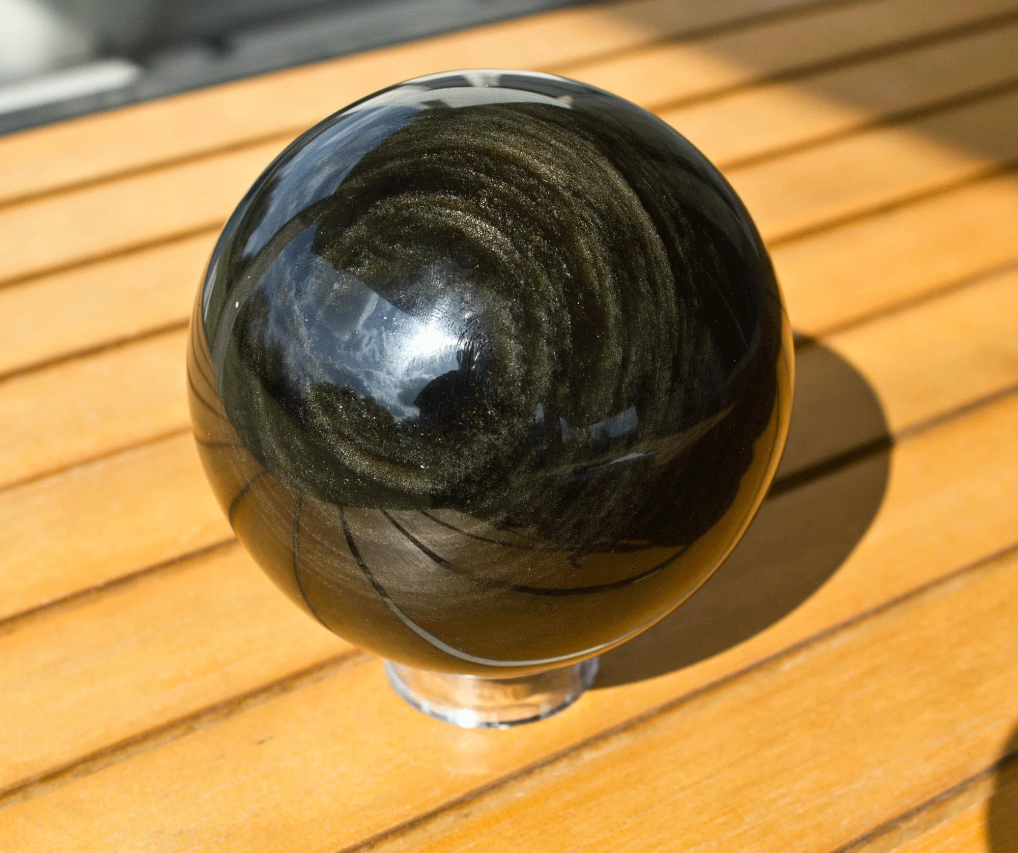 Gold Obsidian Sphere 95mm - Image 4