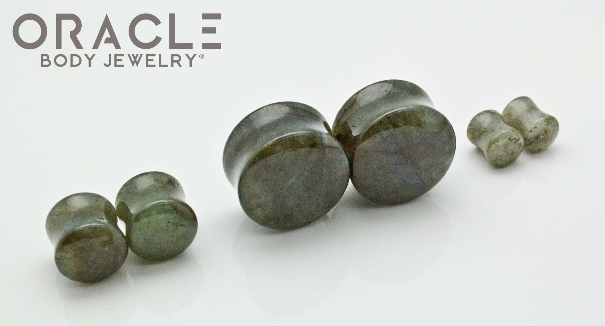Gray Labradorite Double Flare Plugs - Image 3