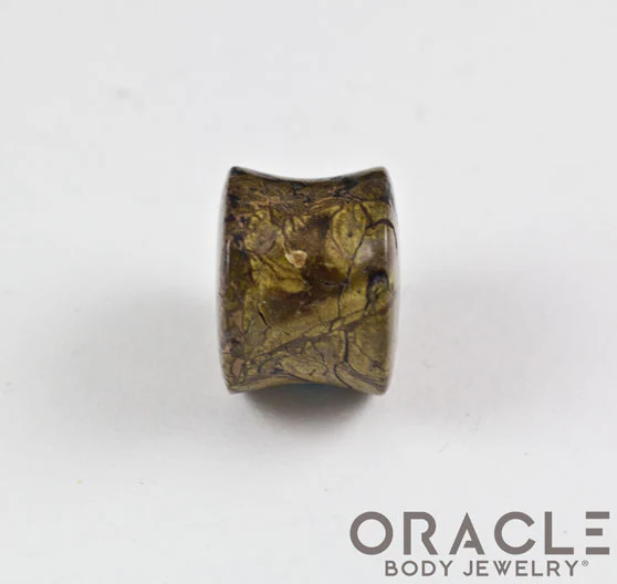 Green Brecciated Jasper Double Flare Plugs - Image 3