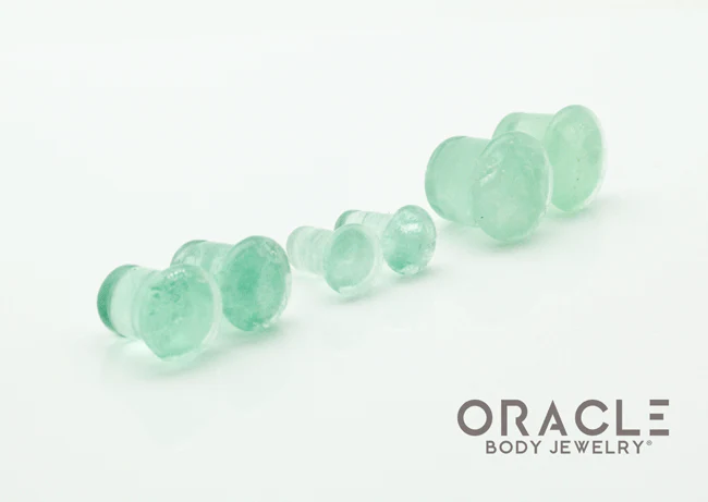 Green Fluorite Single Flare Plugs - Image 2
