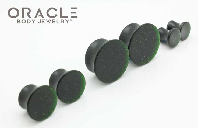 Green Goldstone Mayan Style Flare Plugs - Image 2
