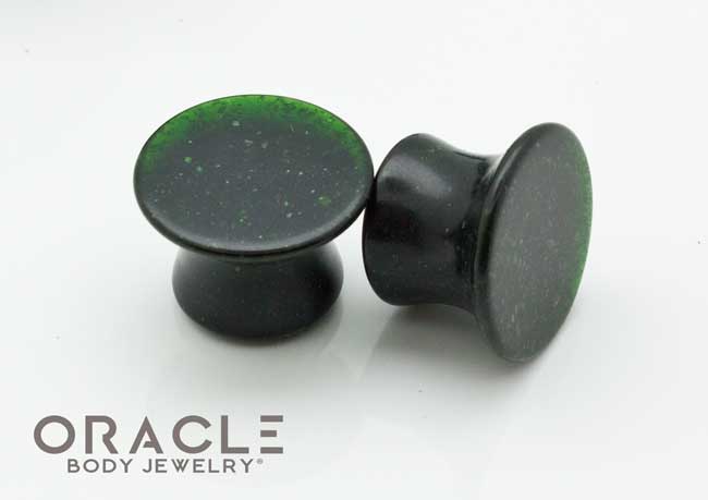 Green Goldstone Mayan Style Flare Plugs - Image 3