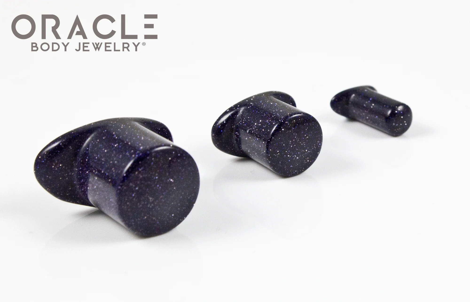Blue Goldstone Labrets 8g Through 1/2" - Image 2
