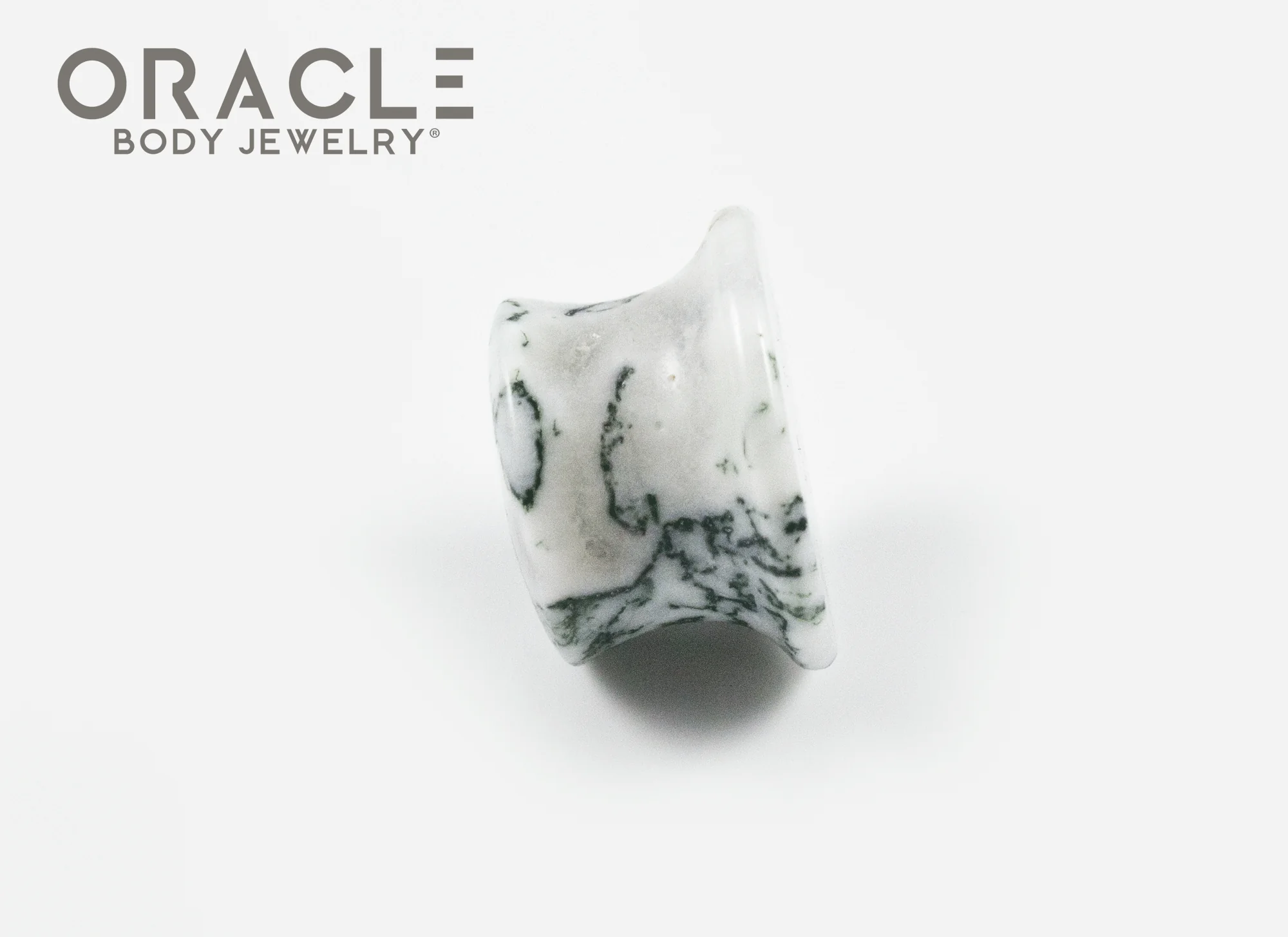 Green Tree Agate Mayan Style Flare Plugs - Image 3