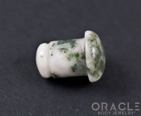 Green Tree Agate Single Flare Plugs - Image 3