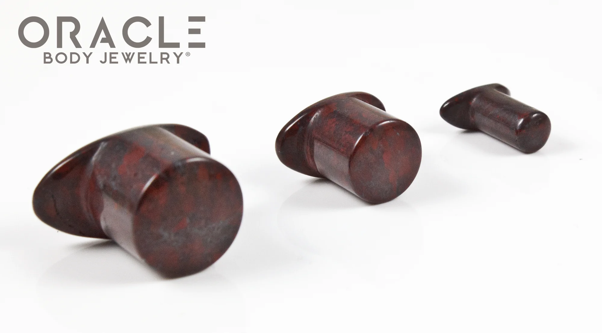 Red Brecciated Jasper Labrets 8g Through 1/2" - Image 2