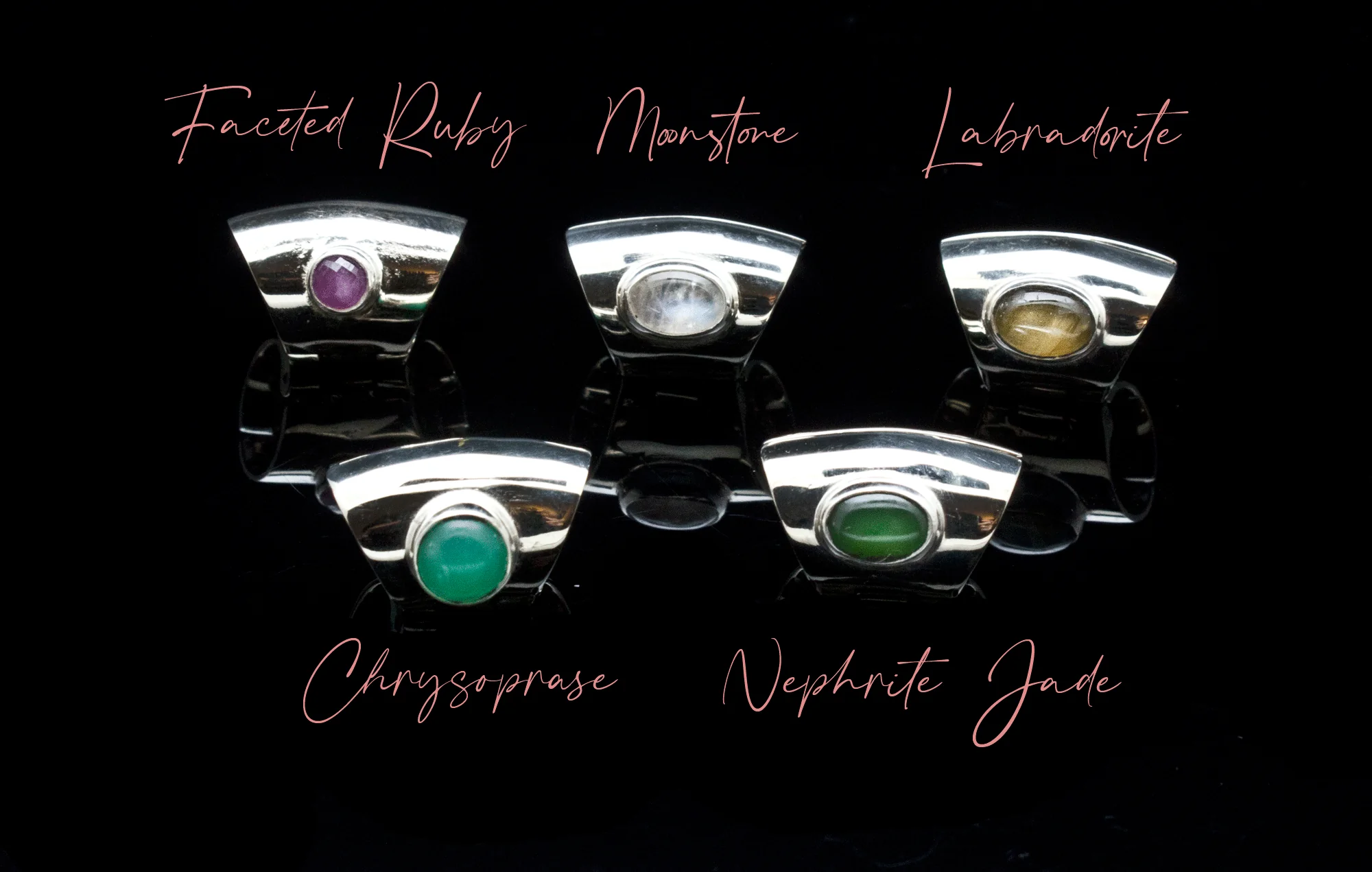 High Polish White Brass Lobe Clickers with Stones - Image 2