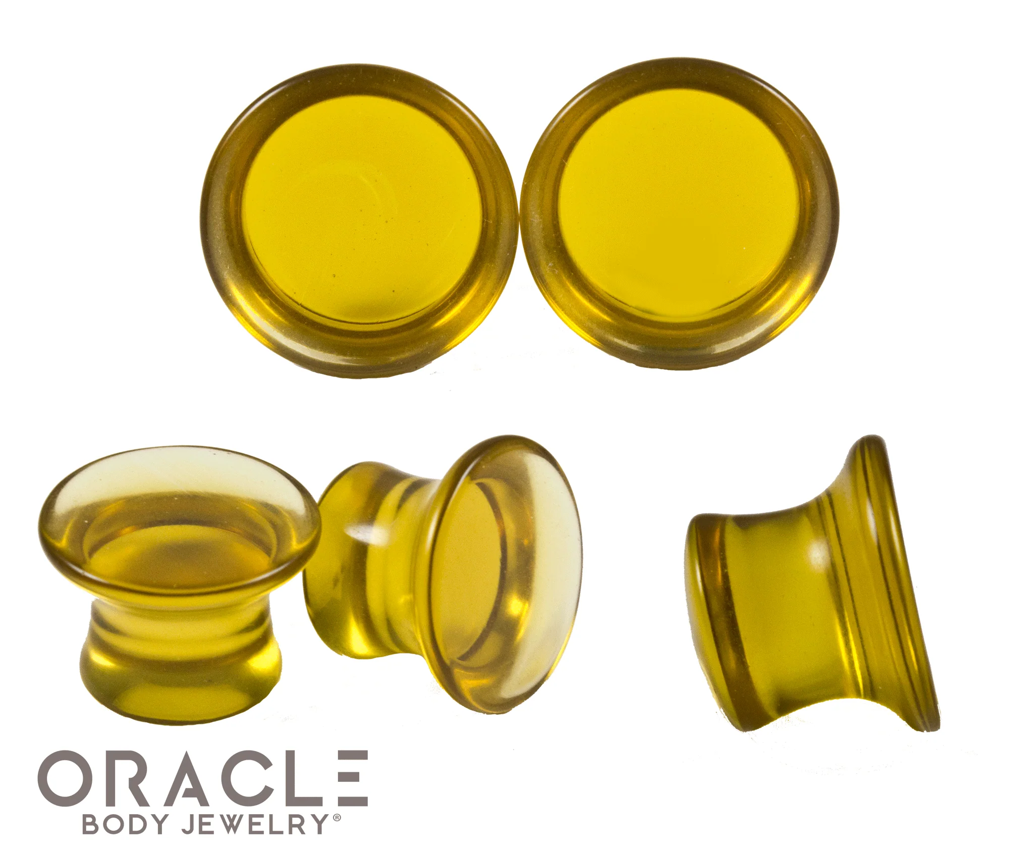 Honey Quartz Mayan Style Flare Plugs - Image 2