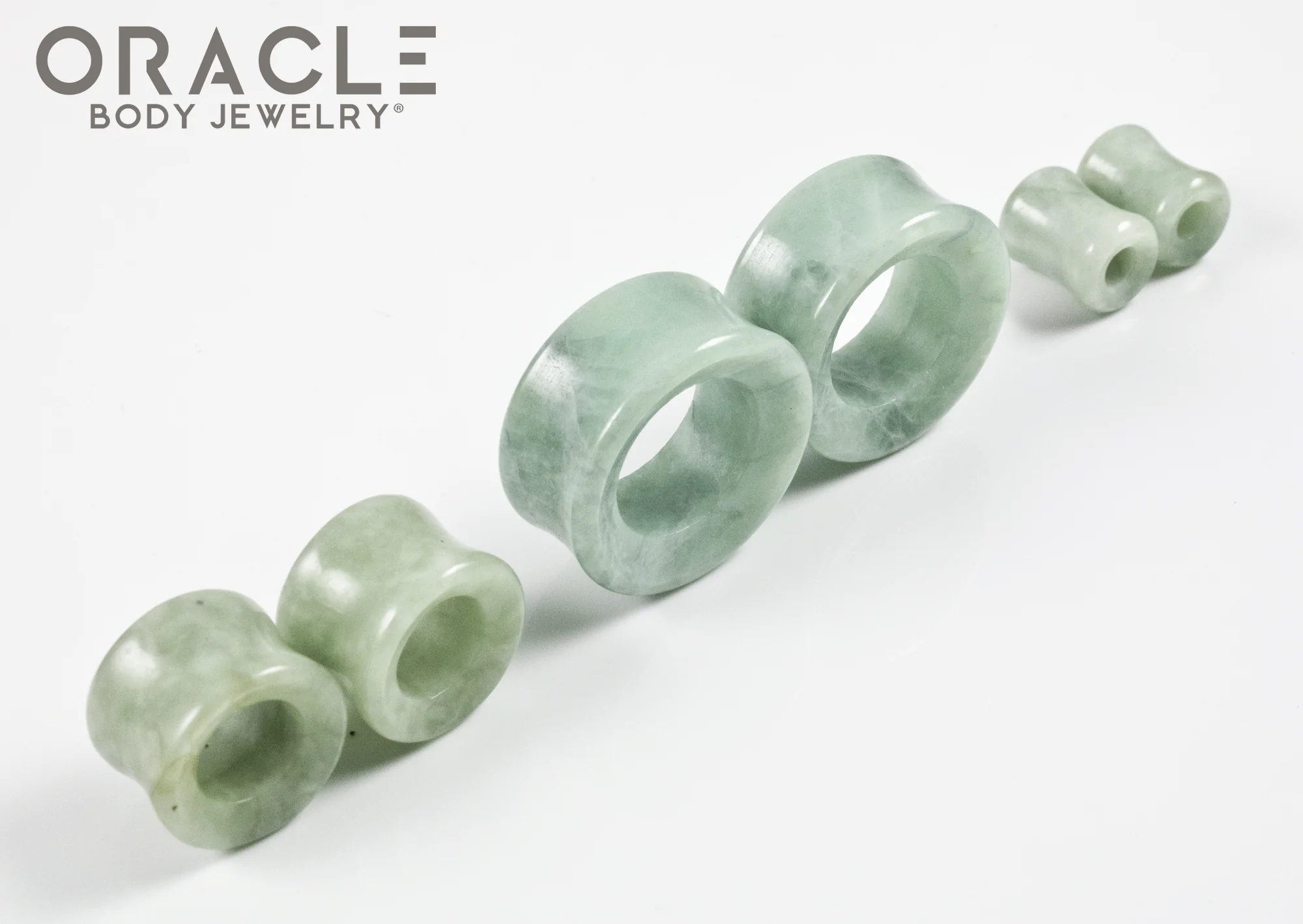 Jadeite (Green Toned) Eyelets / Tunnels - Image 2