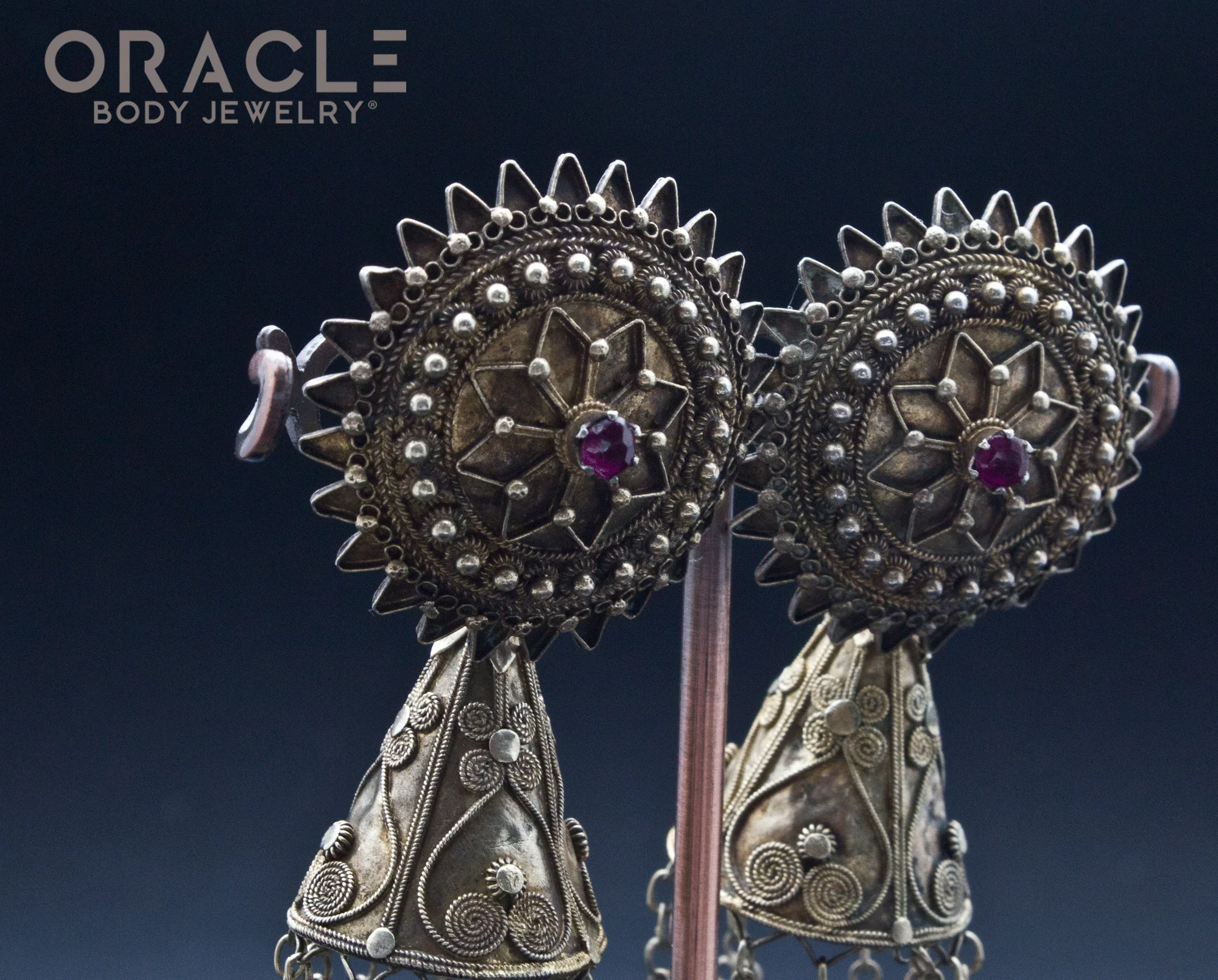 Karo Batak Old Threaded Ruby Earrings - Image 3