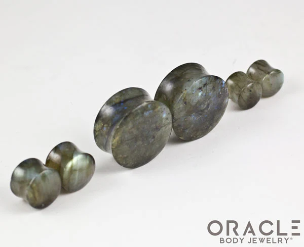 Labradorite Double Flare Plugs - Image 3