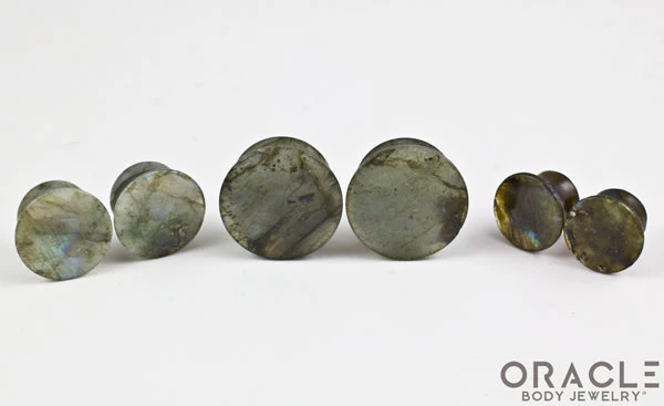 Labradorite Mayan Style Flare Plugs - Image 2
