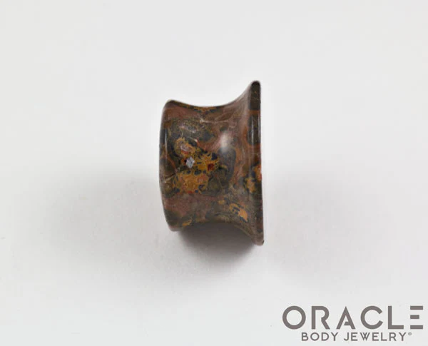 Leopardskin Jasper Mayan Style Flare Plugs - Image 3