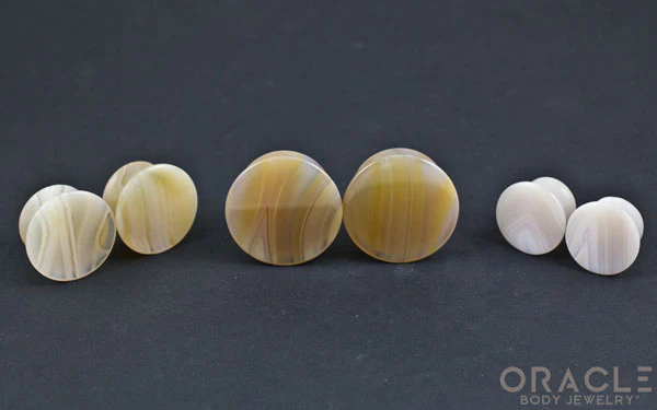 Montana Agate Mayan Style Flare Plugs - Image 2