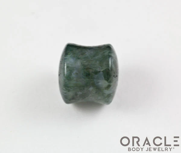 Moss Agate Double Flare Plugs - Image 3
