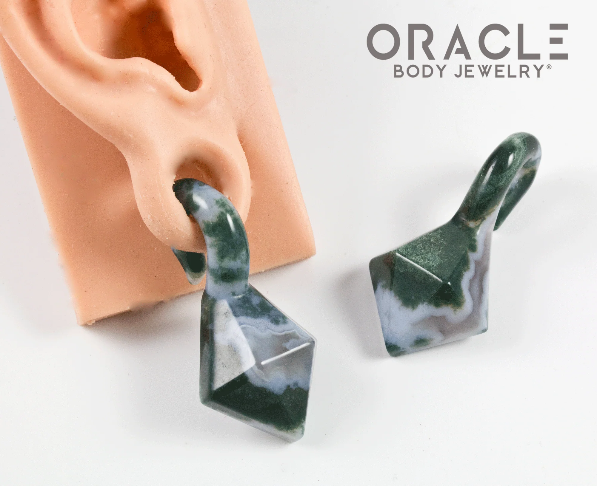 Moss Agate Faceted Mini Pear Weights - Image 3
