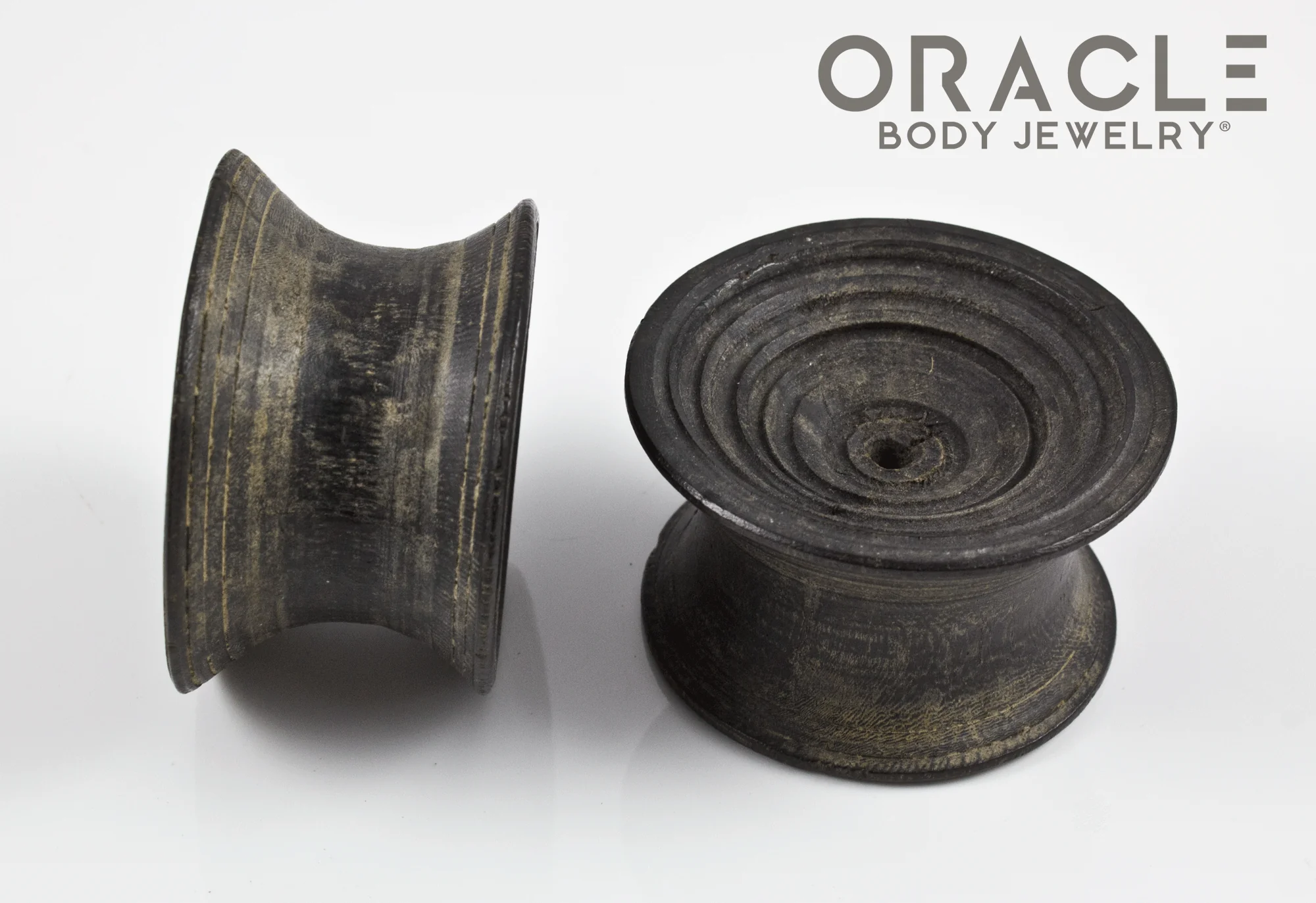 Old Very Large Sarawak Dayak Wood Ear Plugs - Image 2