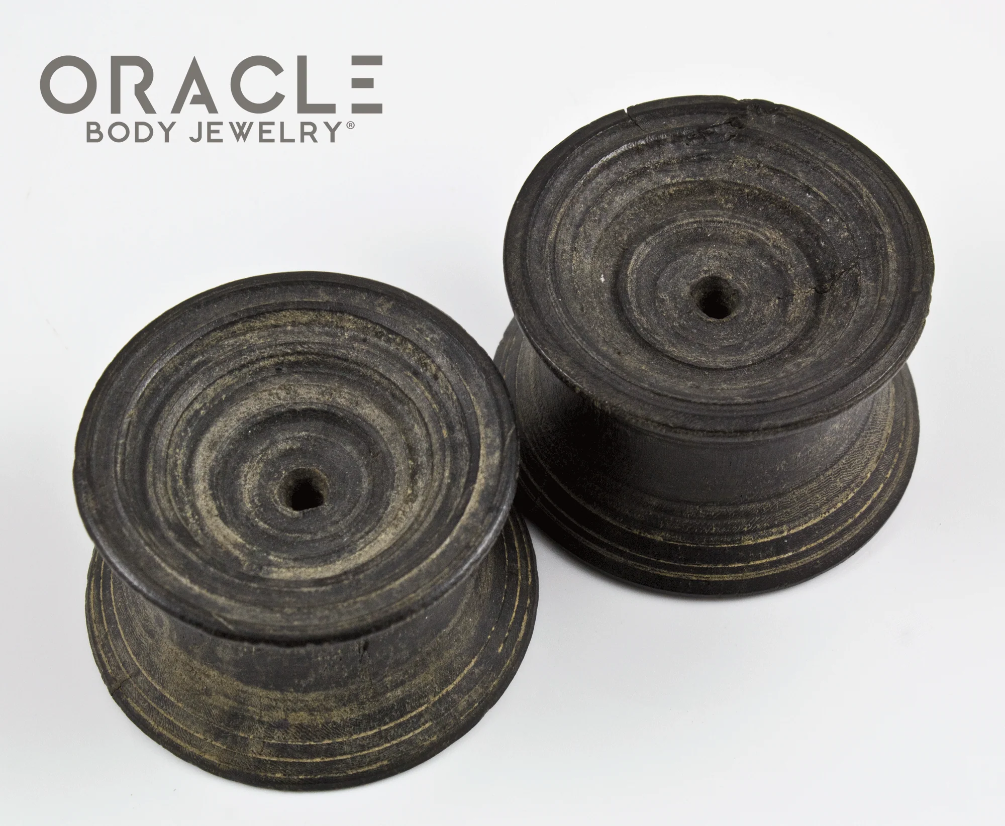 Old Very Large Sarawak Dayak Wood Ear Plugs - Image 3
