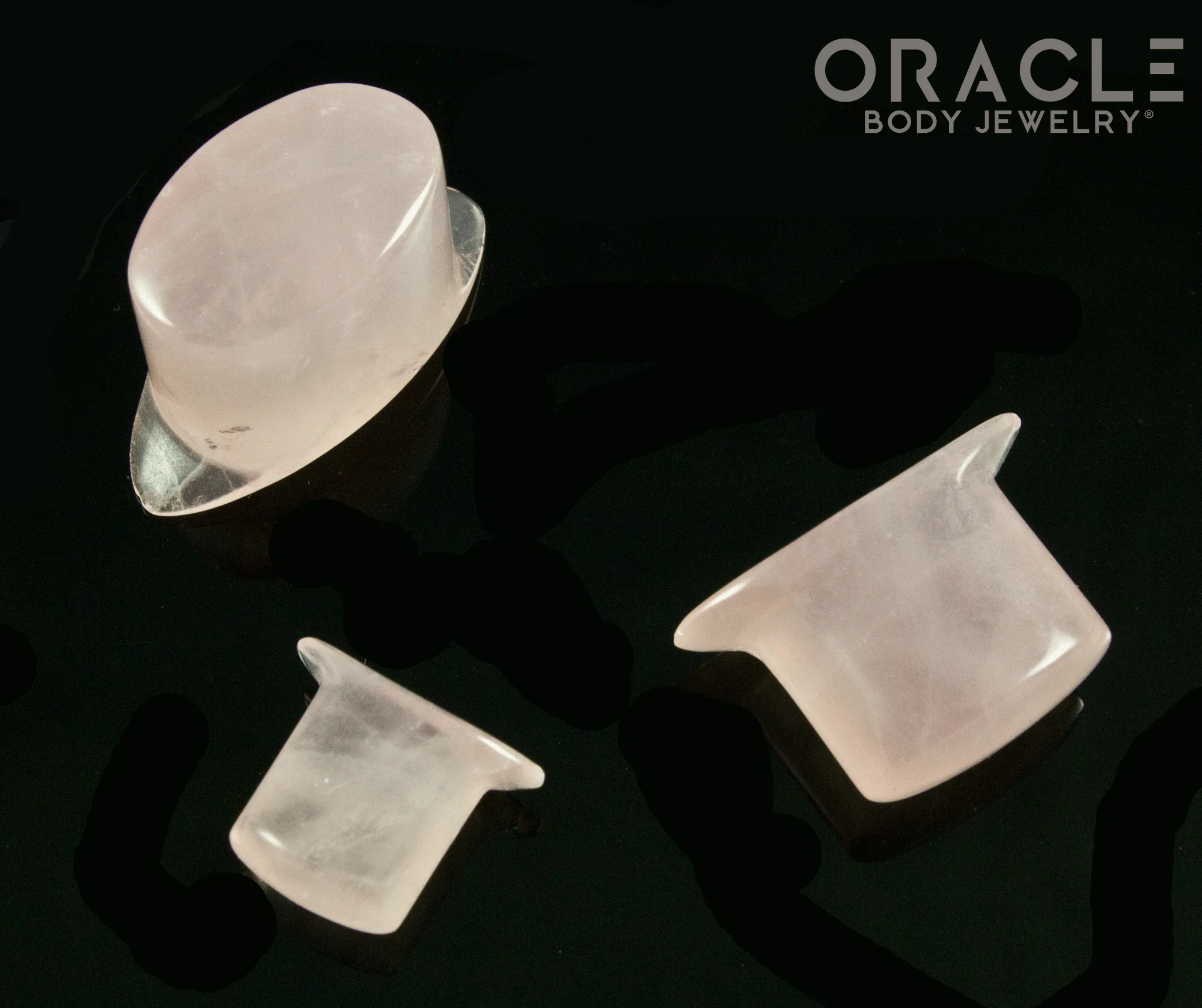 Rose Quartz Oval Labrets 2g Through 3/4" - Image 3