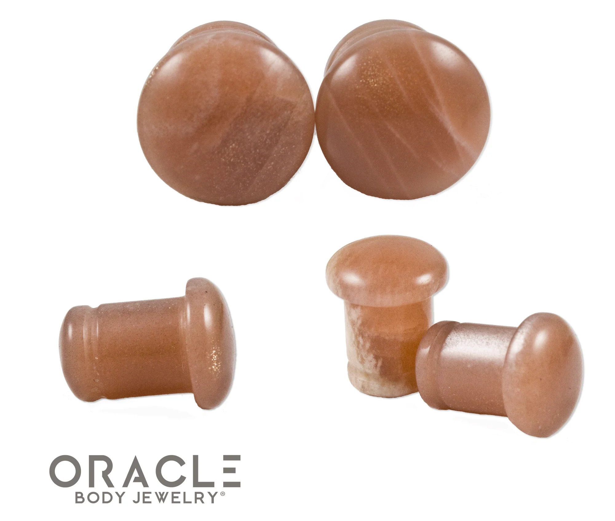 Peach Moonstone Single Flare Plugs - Image 2