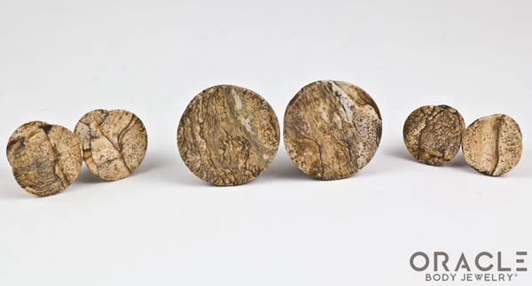 Picture Jasper Mayan Style Flare Plugs - Image 2