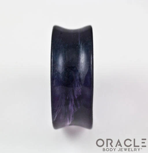 Rainbow Fluorite Concave Solid Double Flare Plugs - Image 3